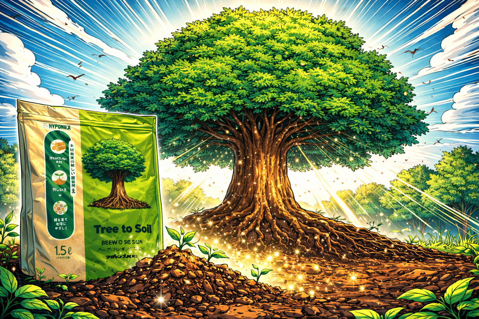 ハイポネックスの木から生まれた土